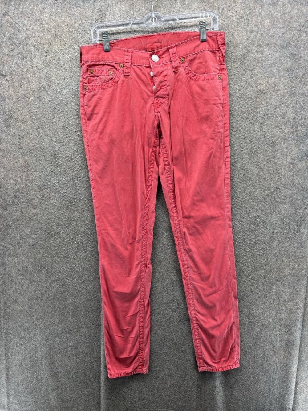 True Religion World Tour Brianna Jeans Womens 27 Red Slim Skinny Denim Pants